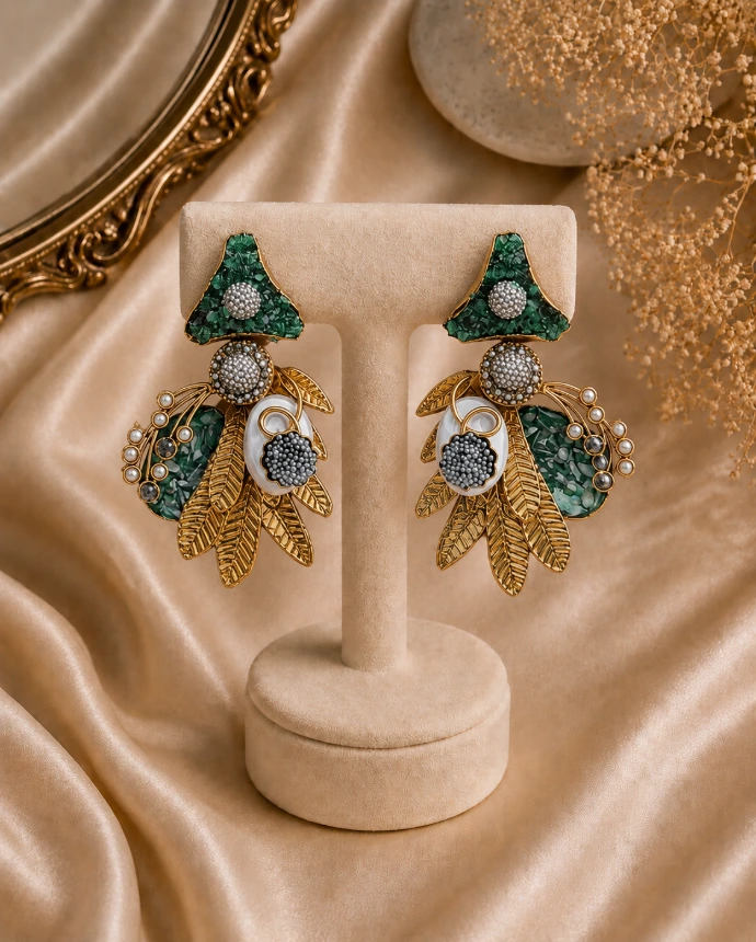 Modern Artisan Green Statement Artificial Jewellery