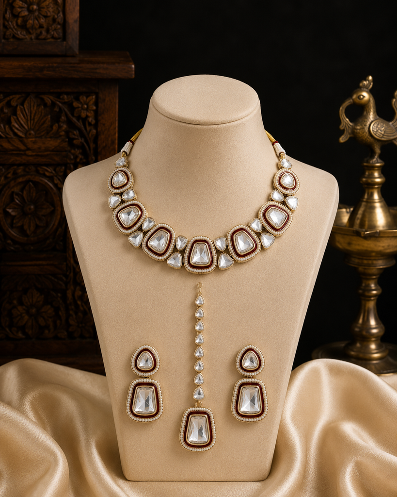 Maharani Pearl Kundan Set