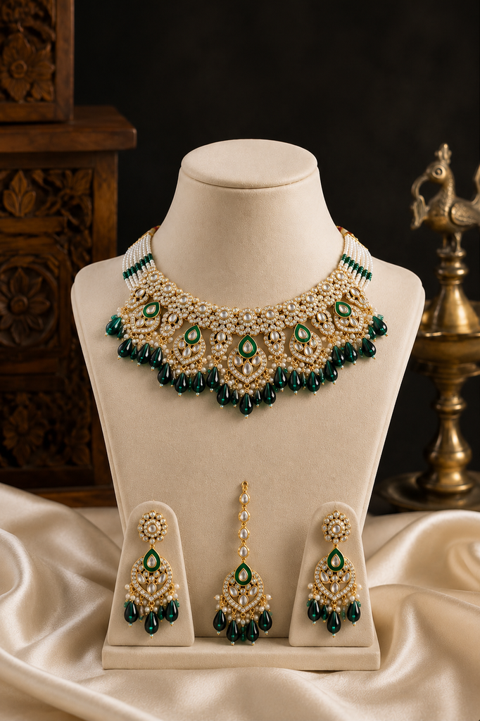 Emerald Noor Kundan Bridal Set