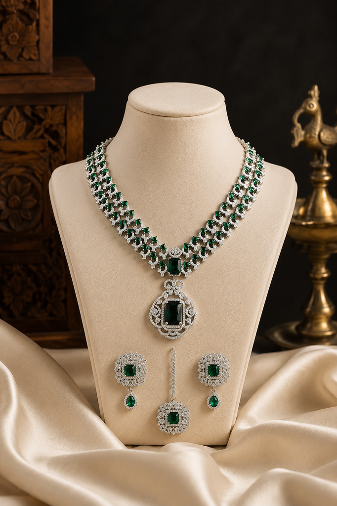 Emerald Royale Zircon Bridal Set
