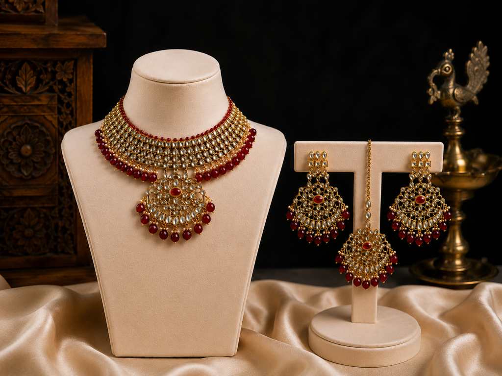 Royal Ruby Kundan Bridal Set