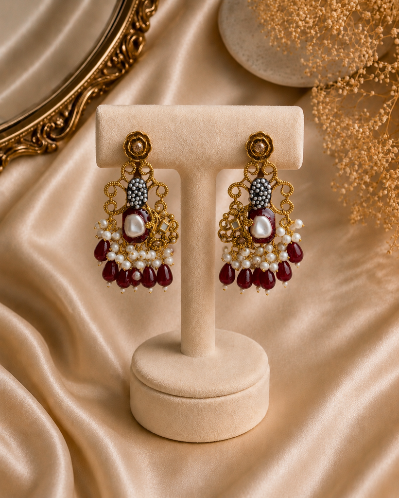 Ruby Pearl Heritage Earrings
