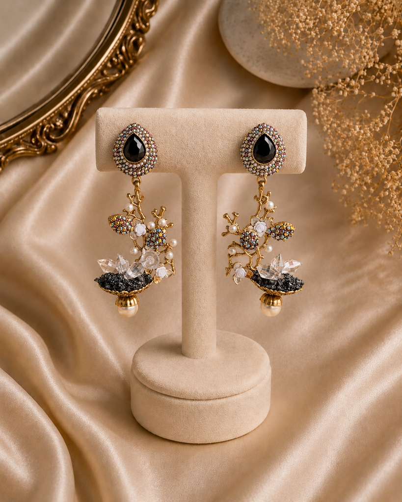 Black Swan Crystal Earrings