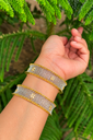 Celestial Sparkle Dual-Tone Net Zircon Bangles