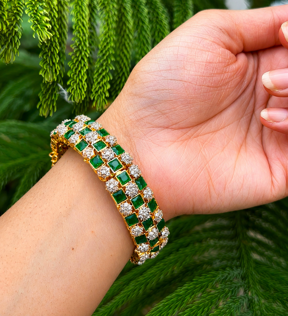 The Emerald Mosaic Zircon Bangle (2.6)