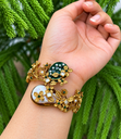 The Royal Emerald & Baroque Pearl Filigree Cuff