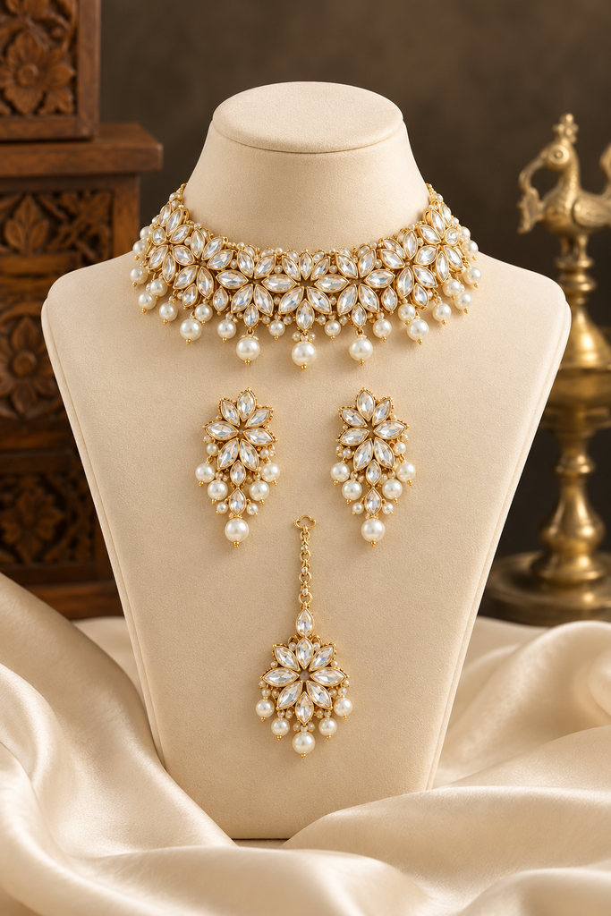 Noor-e-Gul Kundan Pearl Set