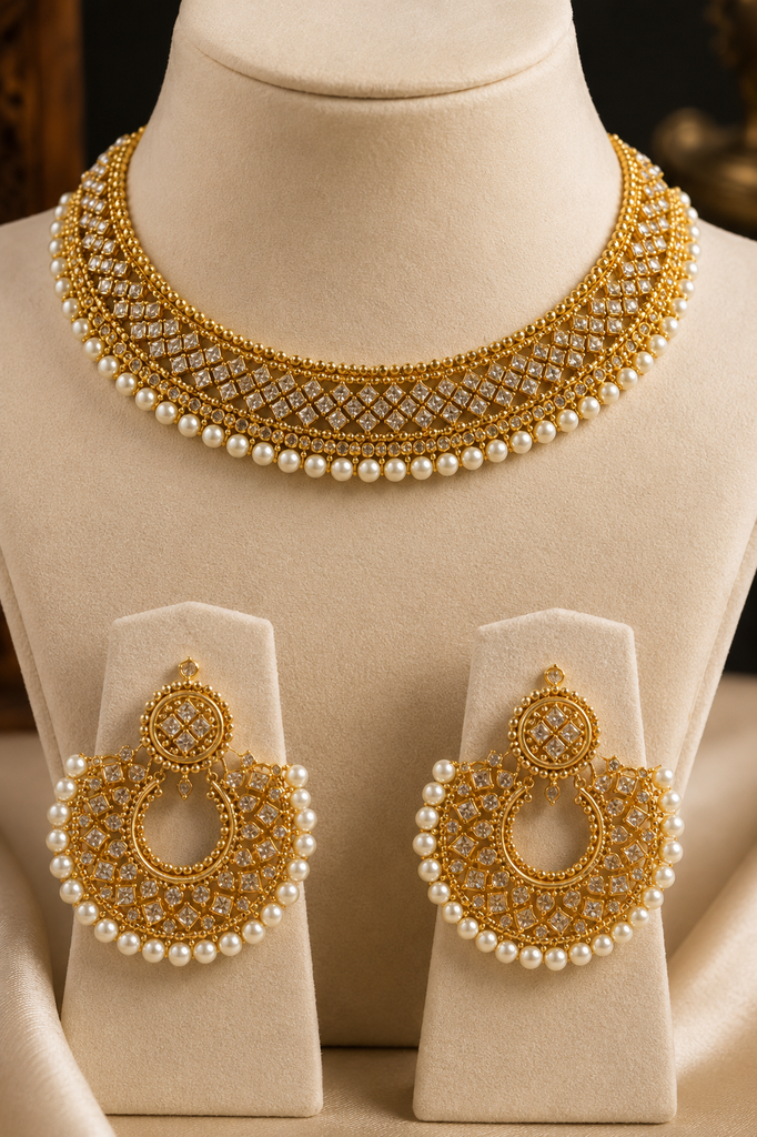 Royal Pearl Kundan Chokar Set