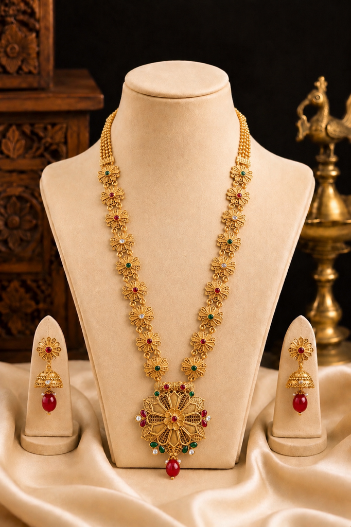 Traditional South Indian Floral Mala Set