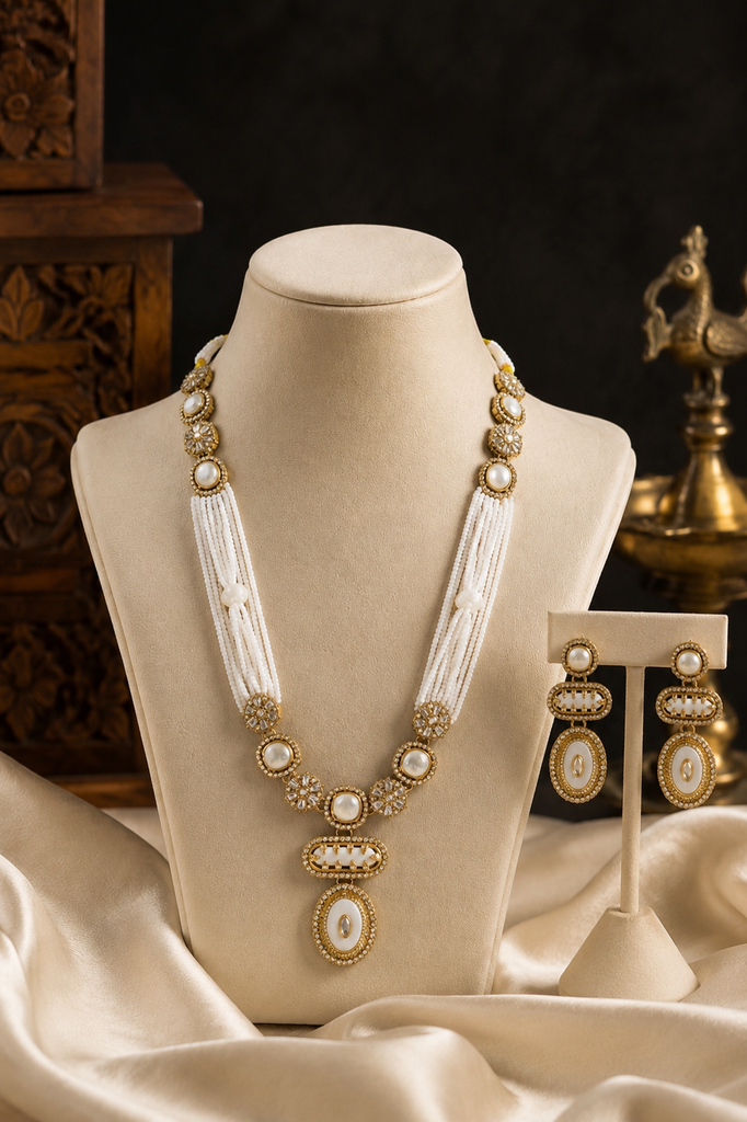 Luxury White Pearl Mala Set
