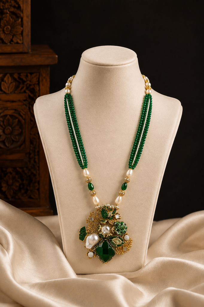 Verdant Blossom Gold Cluster Turkish Mala