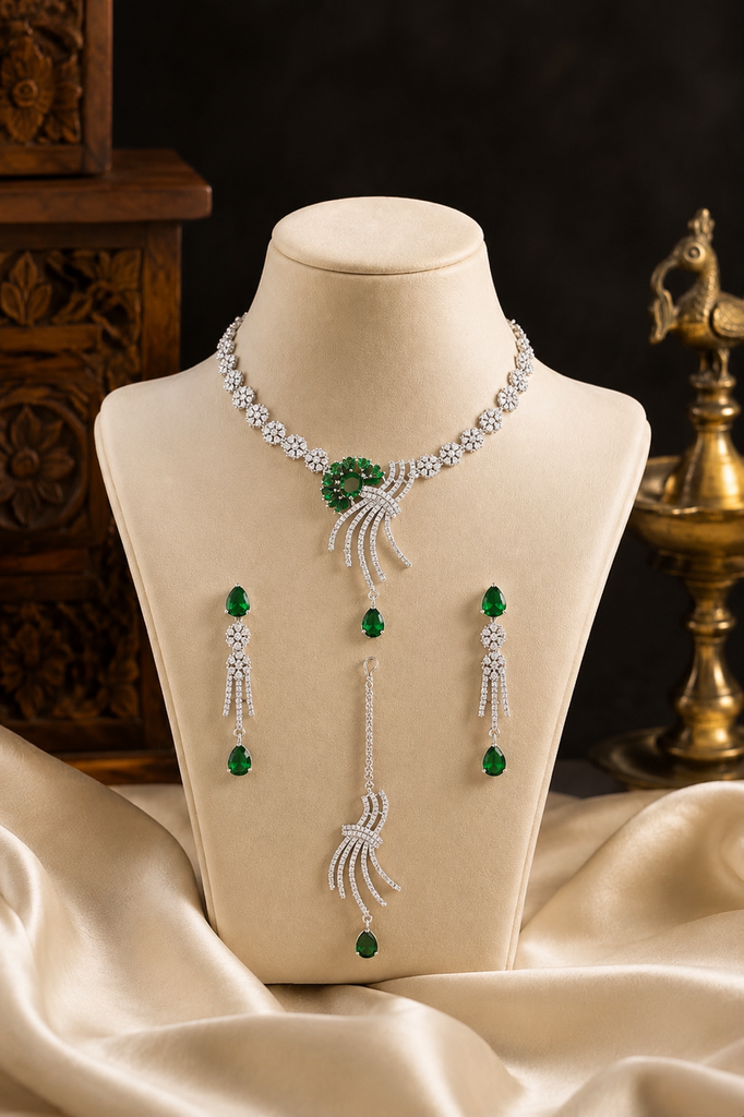 The Emerald Cascade Zircon Set