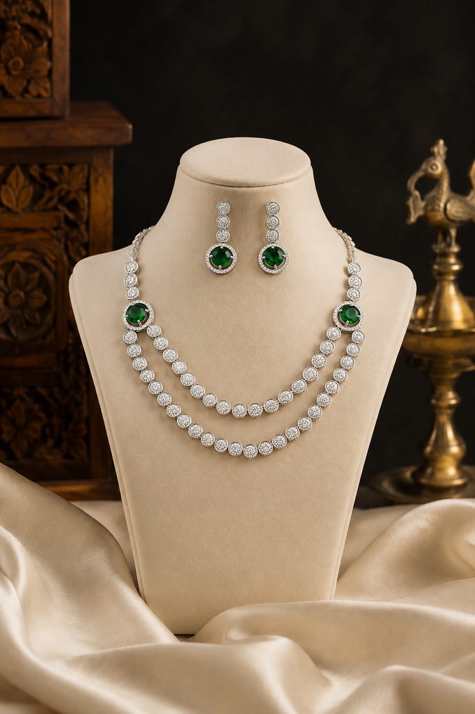 The Imperial Emerald & Zircon Double Layered Set