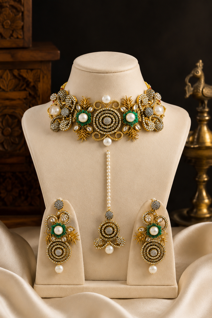 Nizam-i-Khas Pearl & Emerald Choker Set